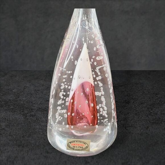 Poland 24% Lead Crystal Hersey's Kiss Shaped Paperweight Red Design - Picture 5 of 11